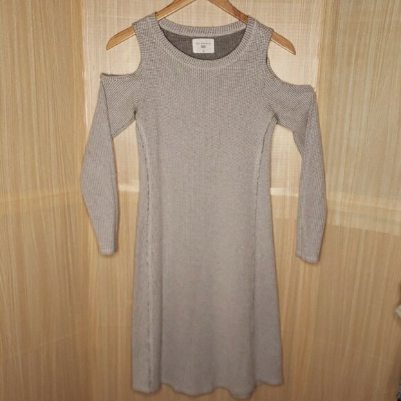 Sol Angeles Womens Cold Shoulder Long Sleeve Raw Hem Dress XS - Picture 1 of 7